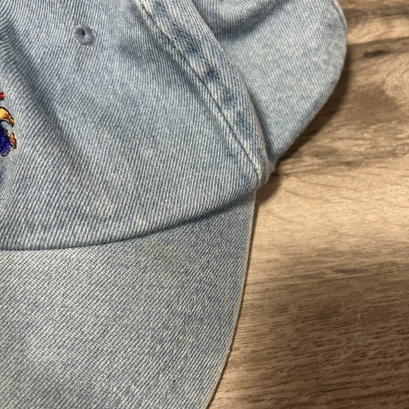 Winnie The Pooh Adjustable Hat Denim Disney Y2K center Small Logo - Picture 8 of 8